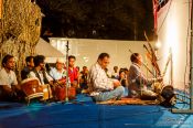 Travel photography:Behind the scenes view of a shadow puppet performance in Trang, Thailand