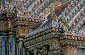 Travel photography:Facade detail at Wat Phra Kaew in Bangkok, Thailand