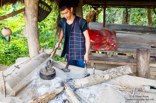 The smith at the Ban Lorcha Akha village