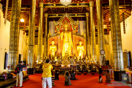Inside Wat Chedi Luang Worawihan in Chiang Mai
