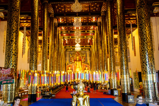 Interior of the Wat Chedi Luang Worawihan temple in Chiang Mai