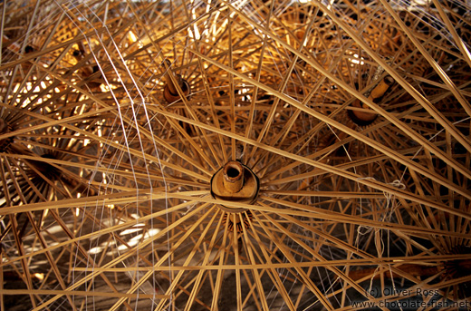 Wooden parasol frames at the Bo Sang parasol factory