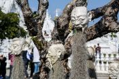 Travel photography:Sculptures at the Chiang Rai Silver Temple, Thailand