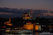 Travel photography:View of Süleymaniye Mosque from the Galata Bridge, Turkey