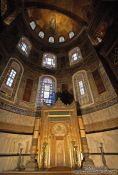 Travel photography:The main altar with the mihrab pointing to Mekka within the Ayasofya (Hagia Sofia), Turkey