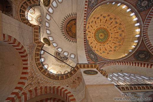 Roof cupolas inside the Süleymaniye Mosque