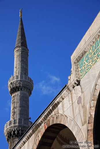 One of the minarets of the Sultanahmet (Blue) Mosque