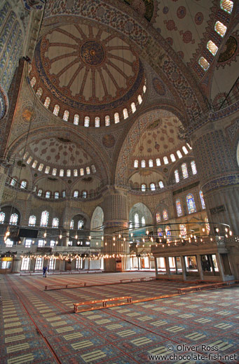 Main prayer room of the Sultanahmet (Blue) Mosque