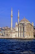 Travel photography:Ortaköy mosque below the Bosporus bridge, Turkey