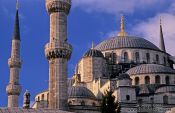Travel photography:Close-up of the Sultanahmet (Blue) Mosque, Turkey