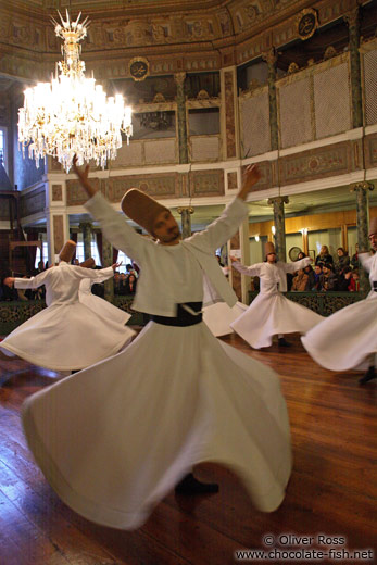 Derwish dancers at the Mevlevi convent in Galata