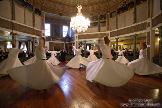 Derwish dancers at the Mevlevi convent in Galata