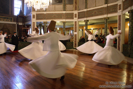 Derwish dancers at the Mevlevi convent in Galata