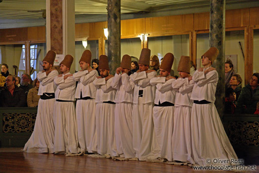 Derwish dancers at the Mevlevi convent in Galata