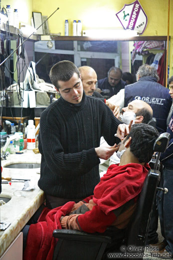 Getting a shave in Istanbul