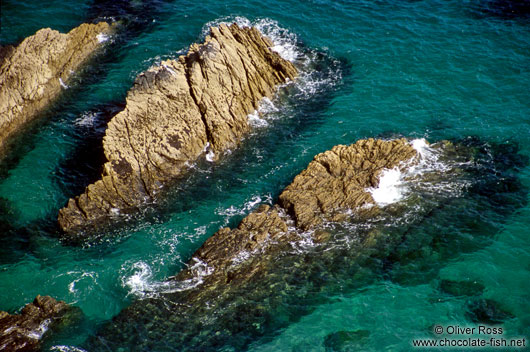 Rocks in the sea in Cornwall