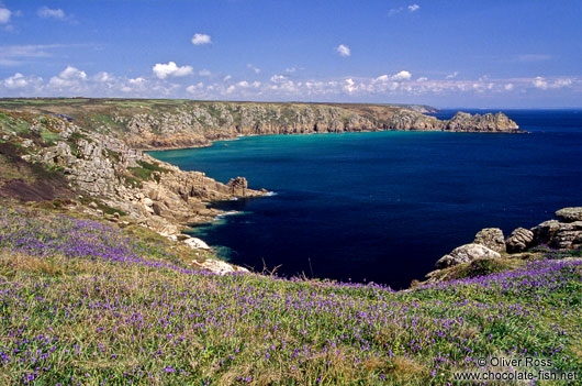 Coastline near Land`s End in Cornwall