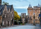 Travel photography:Edinburgh houses with Hollyrood House palace, United Kingdom