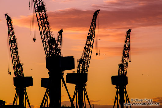 Glasgow Dock Cranes at sunset