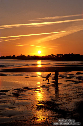 Sunset over Highcliff Beach