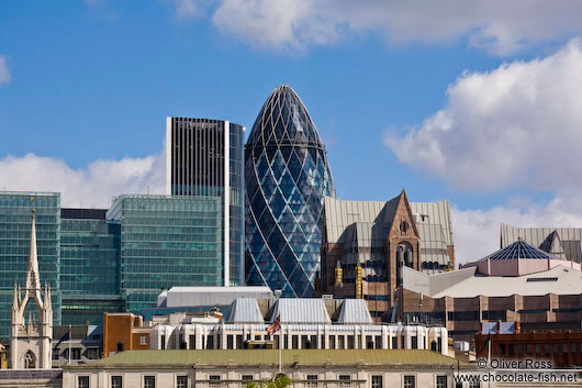 View of the City of London from across the Thames 