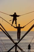 Travel photography:Trampoline jumping in Brighton, United Kingdom England