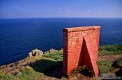 Travel photography:Red brick wall in Cornwall, United Kingdom England