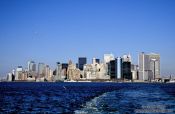 Travel photography:New York Skyline from Staten Island Ferry, USA