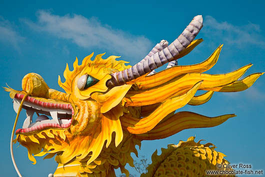 Giant dragon sculpture inside Hue Citadel