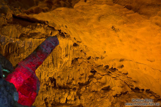 Suggestive rock formation inside Hang Sun Sot Cave in Halong Bay 