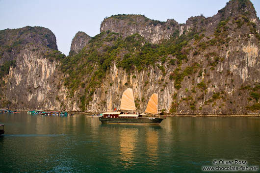 A Junk ship in Halong Bay 