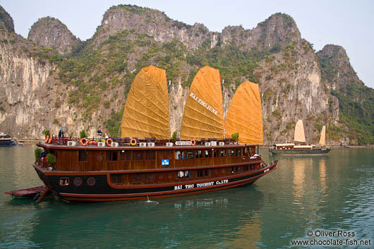 A Junk ship in Halong Bay 