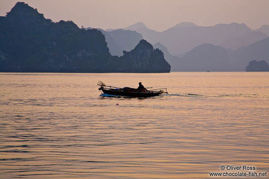 Dusk in Halong Bay 