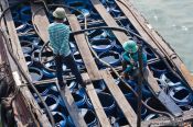 Travel photography:Mobile (and dangerously open) petrol station in Halong Bay , Vietnam