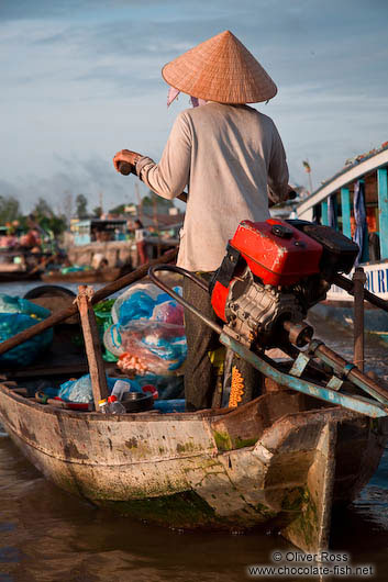 Boat at the Can Tho floating market 