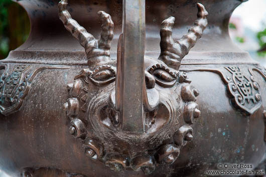 Detail of the incense burner at Ninh Binh´s island temple 