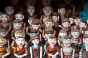 Travel photography:Small figures inside Hanoi´s Temple of Literature , Vietnam