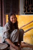 Travel photography:Woman at Ban Long pagoda near Tam Coc, Vietnam