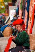 Travel photography:Red Dzao woman in Sapa, Vietnam