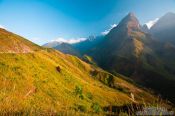 Travel photography:View from Tram Ton pass onto Fansipan mountain and Sapa valley , Vietnam