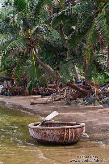 Typical round boat near Mui Ne 