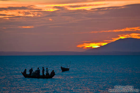 Sunset over the ocean at Mui Ne