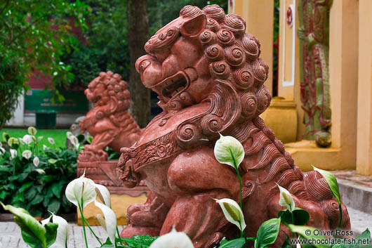 Sculpted lions in Cong Vien Van Ho Park in in Hoh Chi Minh City