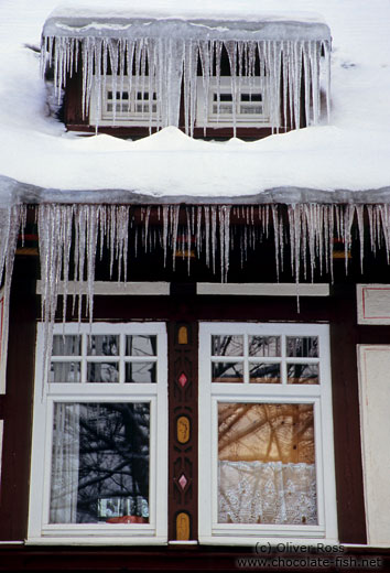 Icicles out side a window