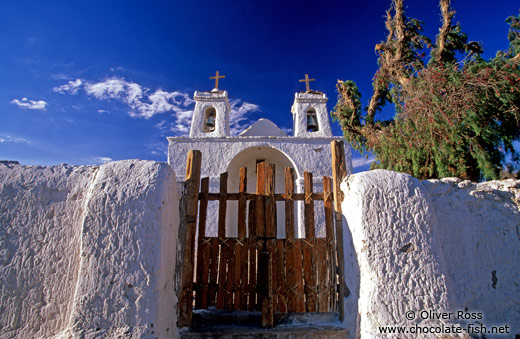Adobe church in Chiu Chiu near Chuquicamata and San Pedro de Atacama