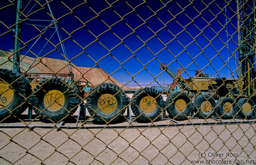Cemetery for mining machinery in Chuquicamata