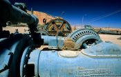 Travel photography:Cemetery for mining machinery in Chuquicamata, Chile